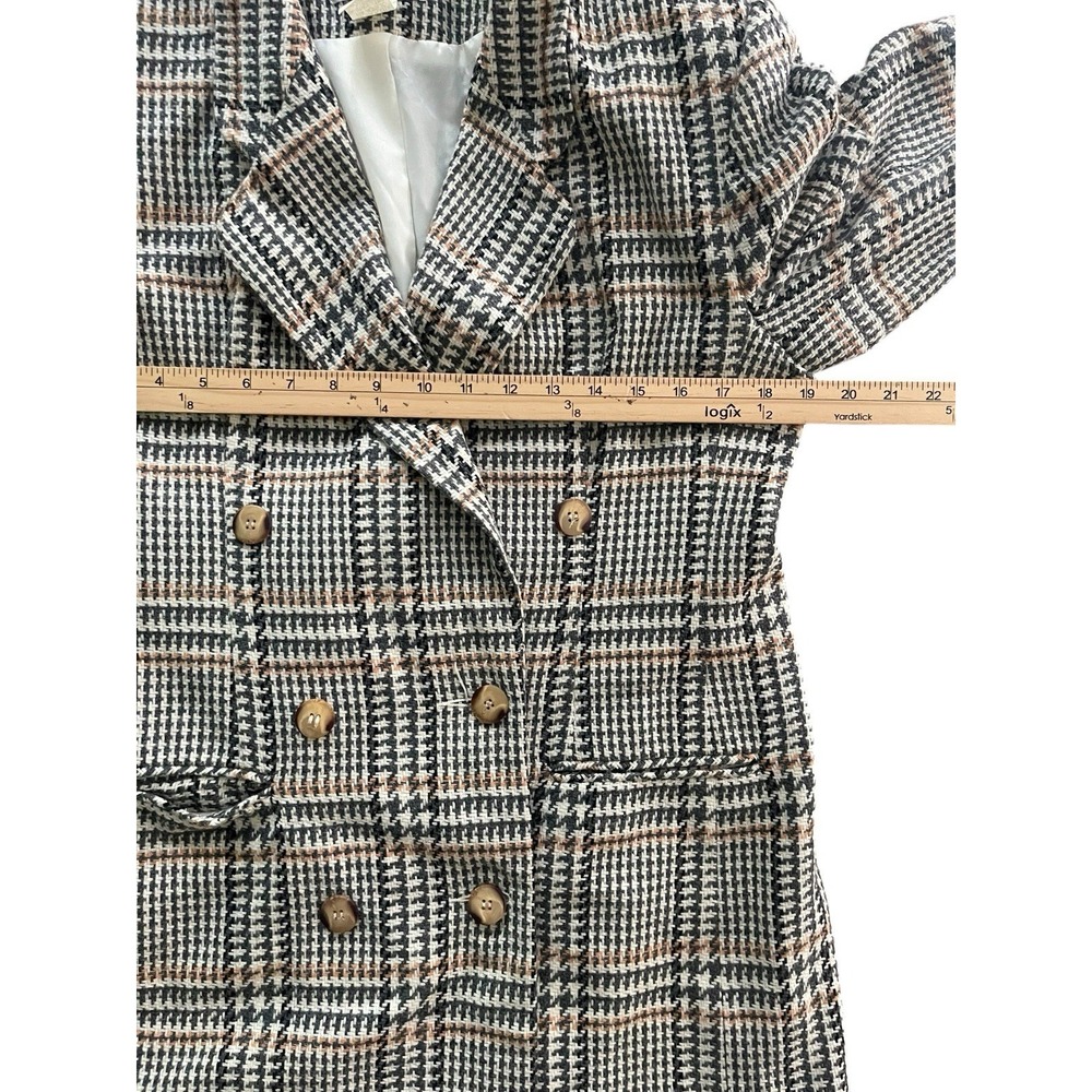Vintage Norton McNaughton Blazer Sz 6 Wool Plaid Double Breasted Jacket - Picture 4 of 9